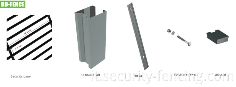 Fence a maglie di saldatura anti -climb 358 ad alta sicurezza per l'energia di energia di fabbrica di telecomunicazione industriale.